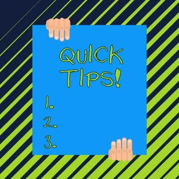 Word writing text Quick Tips. Business concept for small but particularly useful Stock Illustration