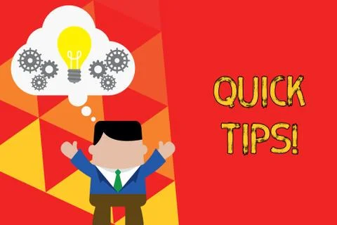 Word writing text Quick Tips. Business concept for small but particularly useful Stock Illustration