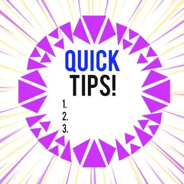 Word writing text Quick Tips. Business concept for small but particularly useful Stock Illustration