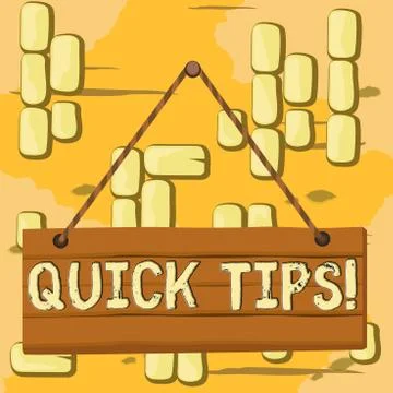 Word writing text Quick Tips. Business concept for small but particularly useful Stock Illustration