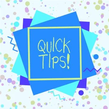 Word writing text Quick Tips. Business concept for small but particularly useful Stock Illustration