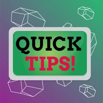 Word writing text Quick Tips. Business concept for small but particularly useful Stock Illustration