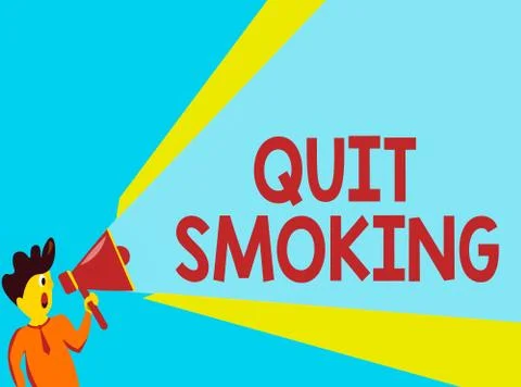 Word writing text Quit Smoking. Business concept for the process of Stock Illustration