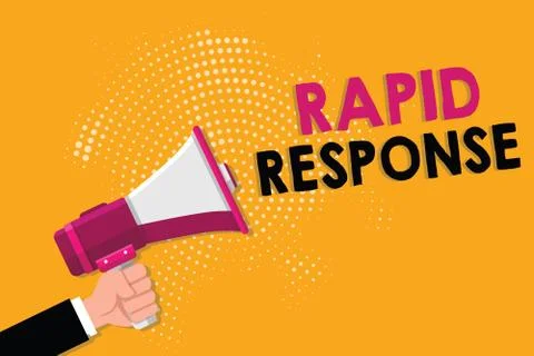 Word writing text Rapid Response. Business concept for Medical emergency team Illustrazione stock