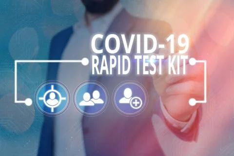 Word writing text Rapid Test Kit. Business concept for Emergency medical Stock Photos