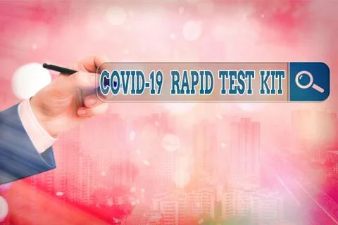 Word writing text Rapid Test Kit. Business concept for Emergency medical Stock Photos
