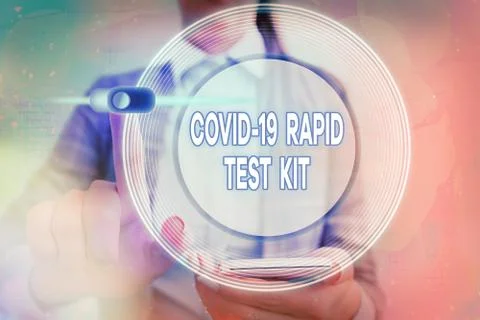 Word writing text Rapid Test Kit. Business concept for Emergency medical Stock Photos