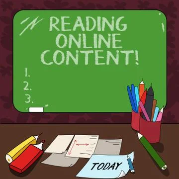 Word writing text Reading Online Content. Business concept for Extracting Stock Illustration