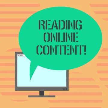 Word writing text Reading Online Content. Business concept for Extracting Illustrazione stock