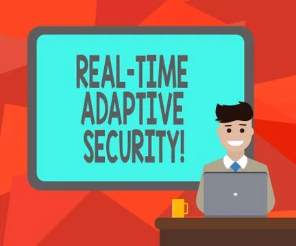 Word writing text Real Time Adaptive Security. Business concept for accommodate Illustrazione stock