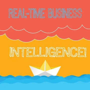 Word writing text Real Time Business Intelligence. Business concept for Illustrazione stock