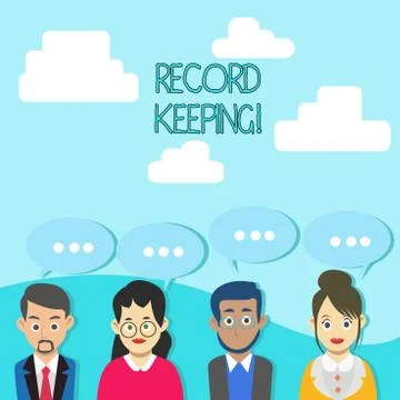 Word writing text Record Keeping. Business concept for The activity or 스톡 일러스트