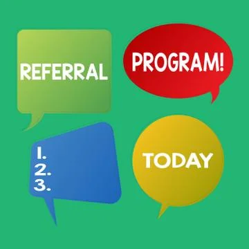 Word writing text Referral Program. Business concept for internal recruitment Stock Illustration