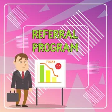 Word writing text Referral Program. Business concept for sending own patient to Stock-Illustration
