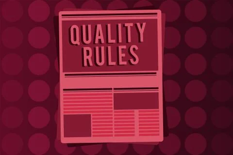 Word writing text Regulations Rules. Business concept for Standard Statement Illustrazione stock