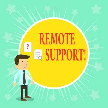 Word writing text Remote Support. Business concept for help endusers to solve Stockillustratie