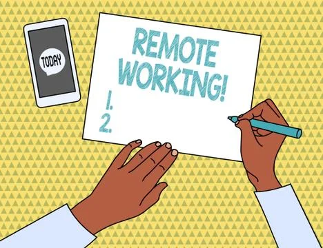 Word writing text Remote Working. Business concept for situation in which an Stock Illustration