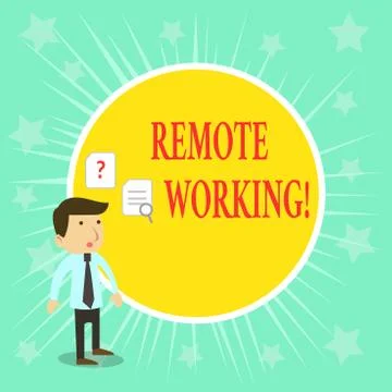 Word writing text Remote Working. Business concept for situation in which an Stock Illustration