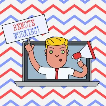 Word writing text Remote Working. Business concept for situation in which an Illustrazione stock