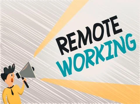 Word writing text Remote Working. Business concept for style that allows Stock Illustration