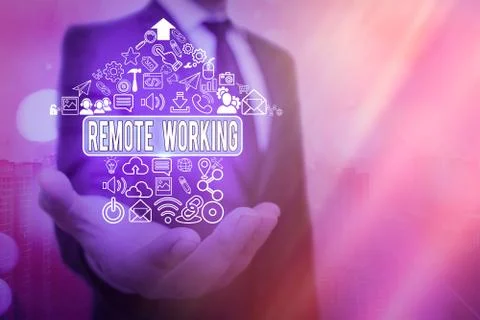 Word writing text Remote Working. Business concept for style that allows Stock Photos