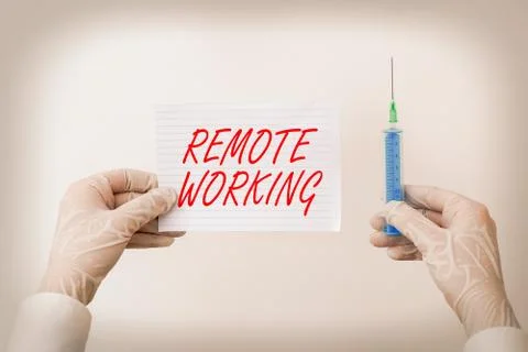 Word writing text Remote Working. Business concept for style that allows Stock Photos