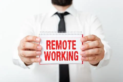 Word writing text Remote Working. Business concept for style that allows Stock Photos