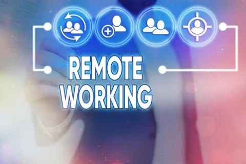 Word writing text Remote Working. Business concept for style that allows Stock Photos