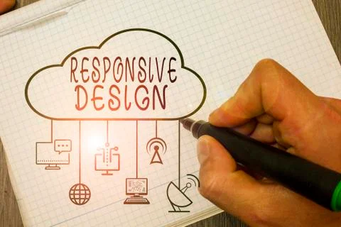 Word writing text Responsive Design. Business concept for web page creation that Foto stock