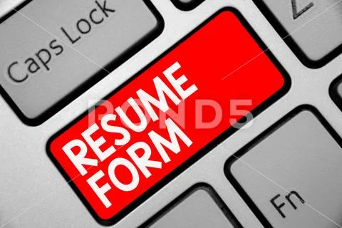 Word writing text Resume Form. Business concept for describe the layout elements Stock Photos