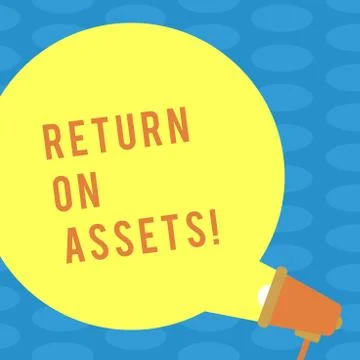 Word writing text Return On Assets. Business concept for percentage how Ilustração Stock