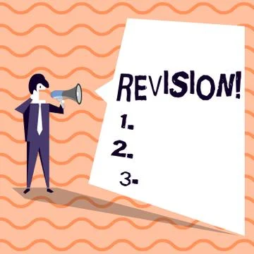Word writing text Revision. Business concept for Rechecking Before Proceeding Stock Illustration