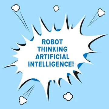 Word writing text Robot Thinking Artificial Intelligence. Business concept for Illustrazione stock