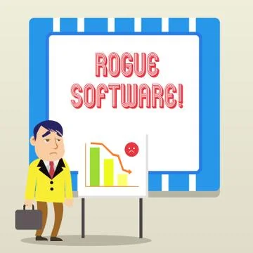 Word writing text Rogue Software. Business concept for type of malware that Stock Illustration