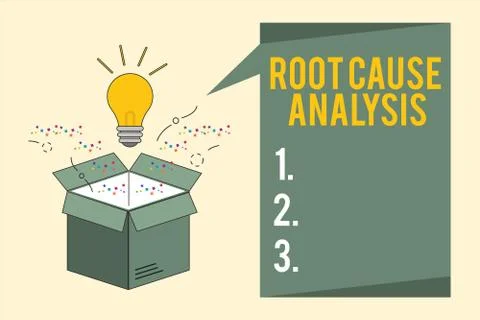 Word writing text Root Cause Analysis. Business concept for Method of Problem Illustrazione stock