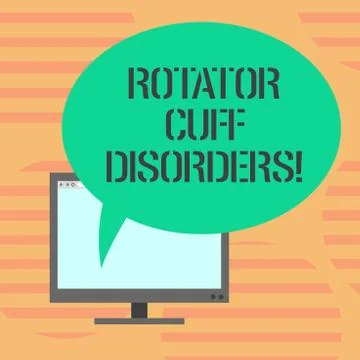 Word writing text Rotator Cuff Disorders. Business concept for tissues in the Stock Illustration