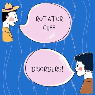 Word writing text Rotator Cuff Disorders. Business concept for tissues in the Stock Illustration