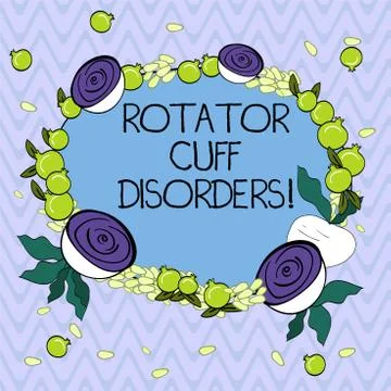 Word writing text Rotator Cuff Disorders. Business concept for tissues in the Stock Illustration