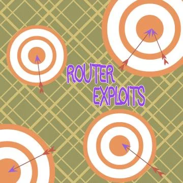 Word writing text Router Exploits. Business concept for takes advantage of a Stock Illustration