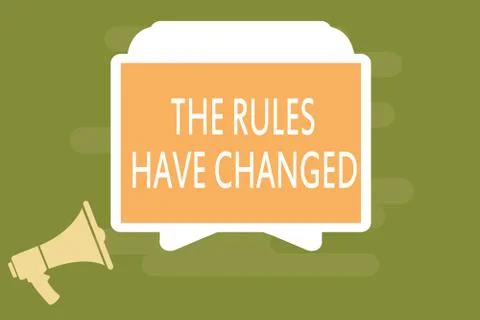 Word writing text The Rules Have Changed. Business concept for the agreement  Illustration
