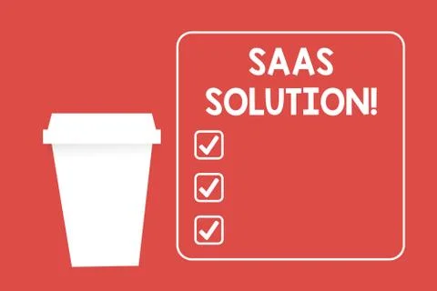 Word writing text Saas Solution. Business concept for software delivery method Stock Illustration