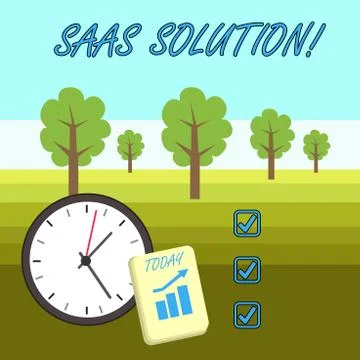 Word writing text Saas Solution. Business concept for software delivery method Stock Illustration
