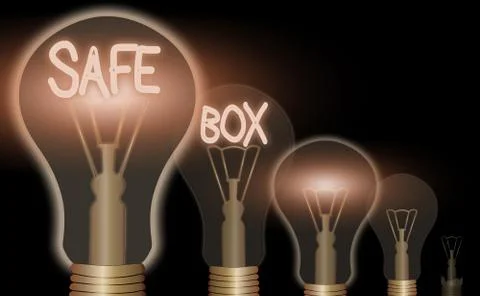 Word writing text Safe Box. Business concept for a metal deposit locker where Illustrazione stock