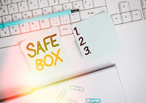 Word writing text Safe Box. Business concept for A small structure where you can Stock Photos