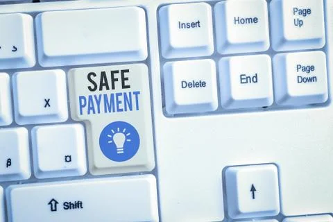 Word writing text Safe Payment. Business concept for webpage where credit card Stock Photos