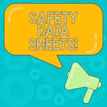 Word writing text Safety Data Sheets. Business concept for document lists Stock Illustration