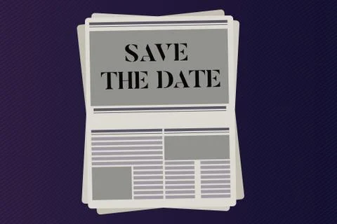 Word writing text Save The Date. Business concept for Systematized events Illustrazione stock