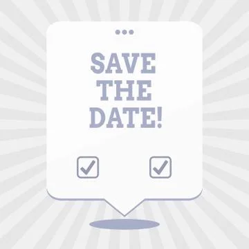 Word writing text Save The Date. Business concept for Systematized events Stock Illustration