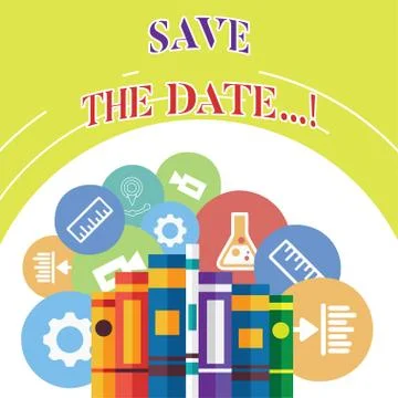 Word writing text Save The Date.... Business concept for remember specific Stock Illustration