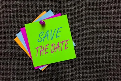 Word writing text Save The Date. Business concept for Systematized events Stock-Fotos